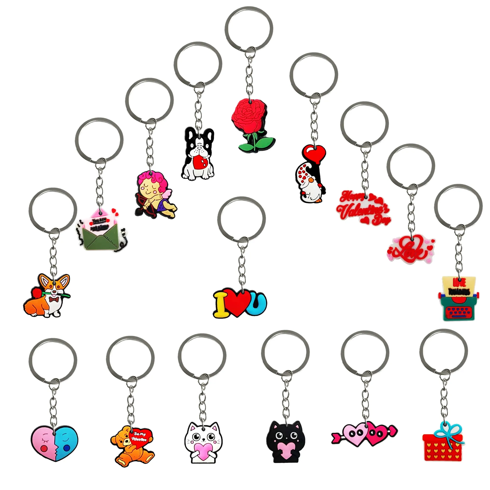 Porte-clés mignon romantique porte-clés dessin animé mode porte-clés charmes voiture anneau saint valentin accessoires pour femmes filles sac livraison directe Othe2