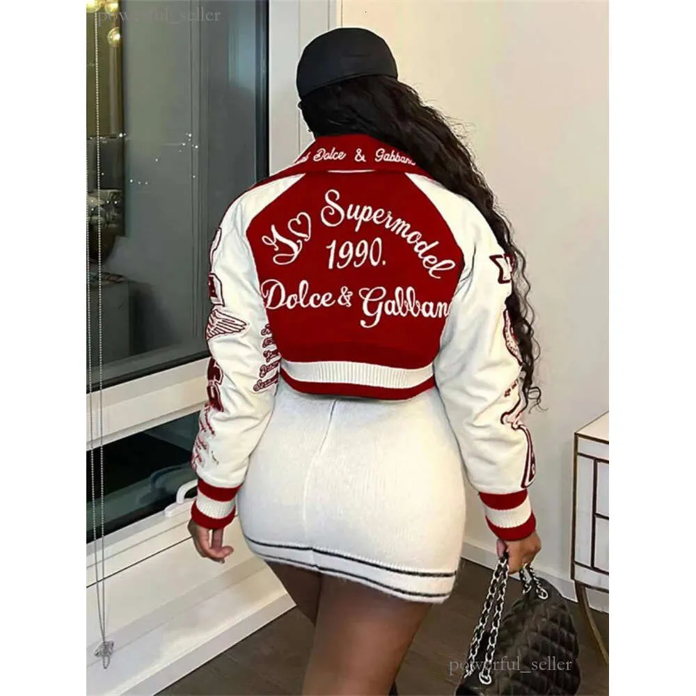 Fashion Letter Print Patchwork Single Breasted Bomber Jackets Casual Spring Long Sleeve Short Coat Outerwear Varsity Jacket 590