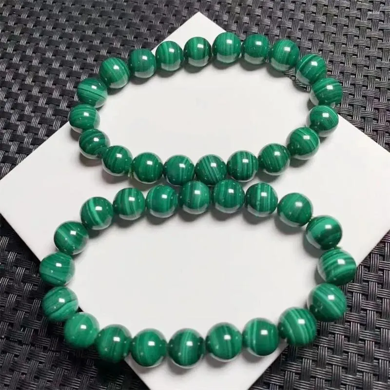 Braccialetti a maglie 10mm Bracciale in malachite naturale Moda Cristallo Quarzo Pietra preziosa Gioielli Reiki Guarigione Regalo per le donne 1 pz