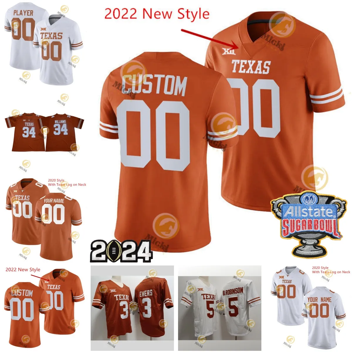 Charles Wright Texas Football Jersey Diamonte Tucker-Dorsey Larry Turner-Gooden Jordoun Whittington Ky Woods Cedric Baxter Jr. Adonai Mitchell Custom Jerseys