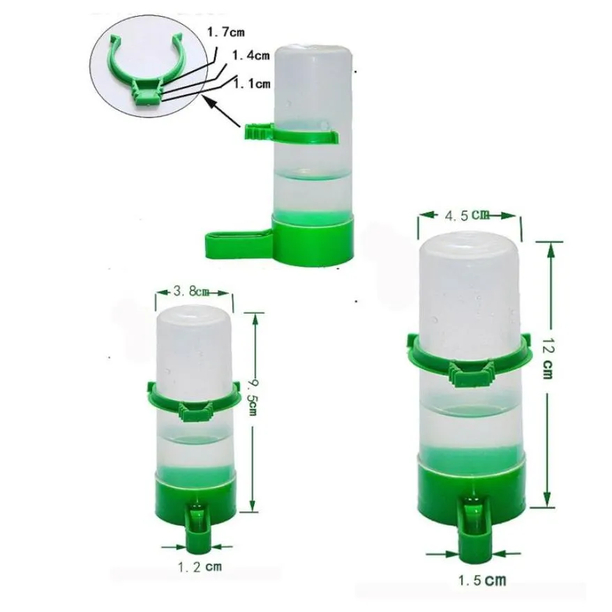 Outros suprimentos de pássaros 65150ml bebedor alimentador waterer com clipe para aviário budgie lovebird canário animal de estimação dropship frrg5106714