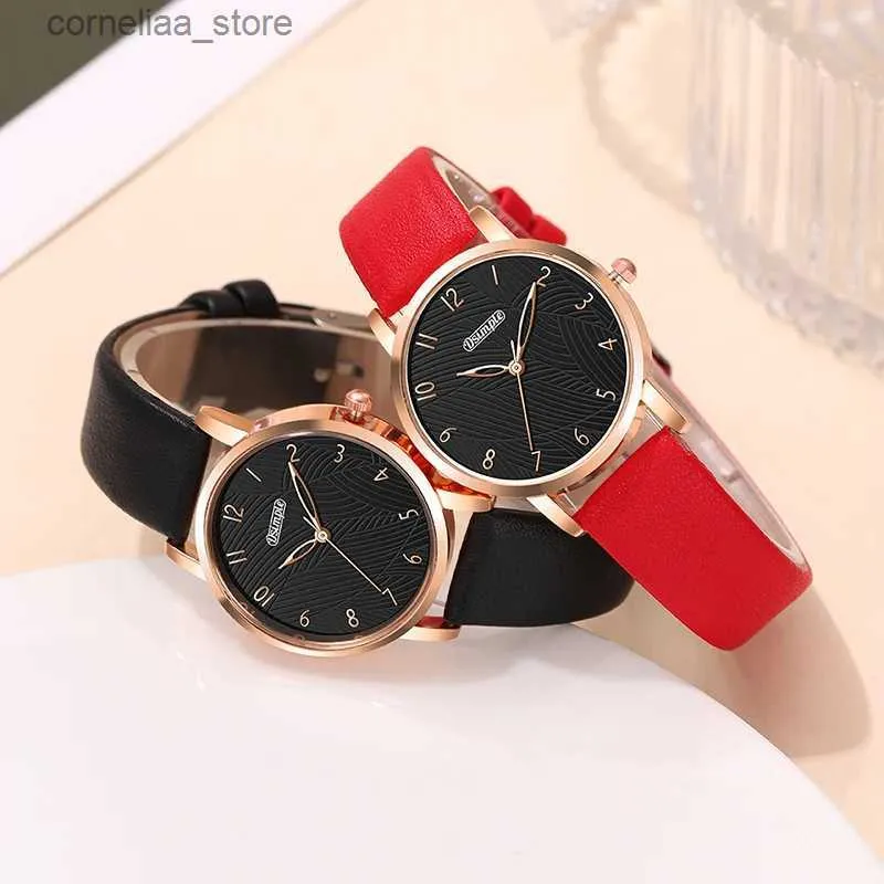 Autres montres Mode Femmes ES Simple Vintage Petit 2023 Bracelet en cuir de luxe Casual Sports Clock Femmes Poignets Y240316