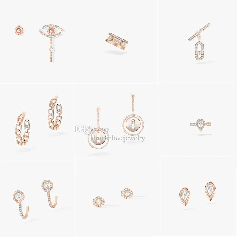 Fashion M Series Earrings Designer High Quality Earrings Single Diamond Sliding Asymmetric Earrings Women's Festival Jewelry Gifts