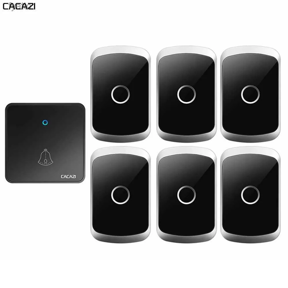 Campainhas Home Wireless Campainha 300M Remoto CR2032 Bateria À Prova D 'Água 1 Transmissor 6 Receptor 60 Anel 0-110DB Chime US EU UK Plug5H2U H240322