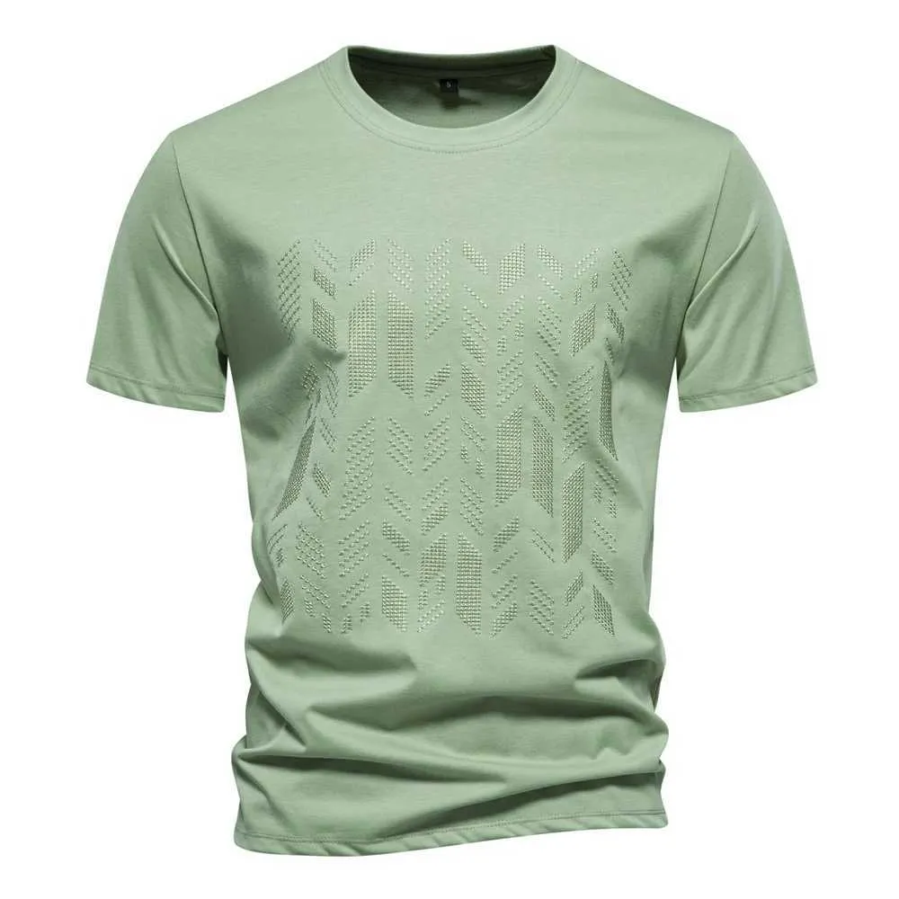 Chemises décontractées pour hommes 2024 Nouvel été Cool Coton Mélange T-shirt pour hommes Court Sle Marque Qualité Broderie Hommes T ShirtsC24315