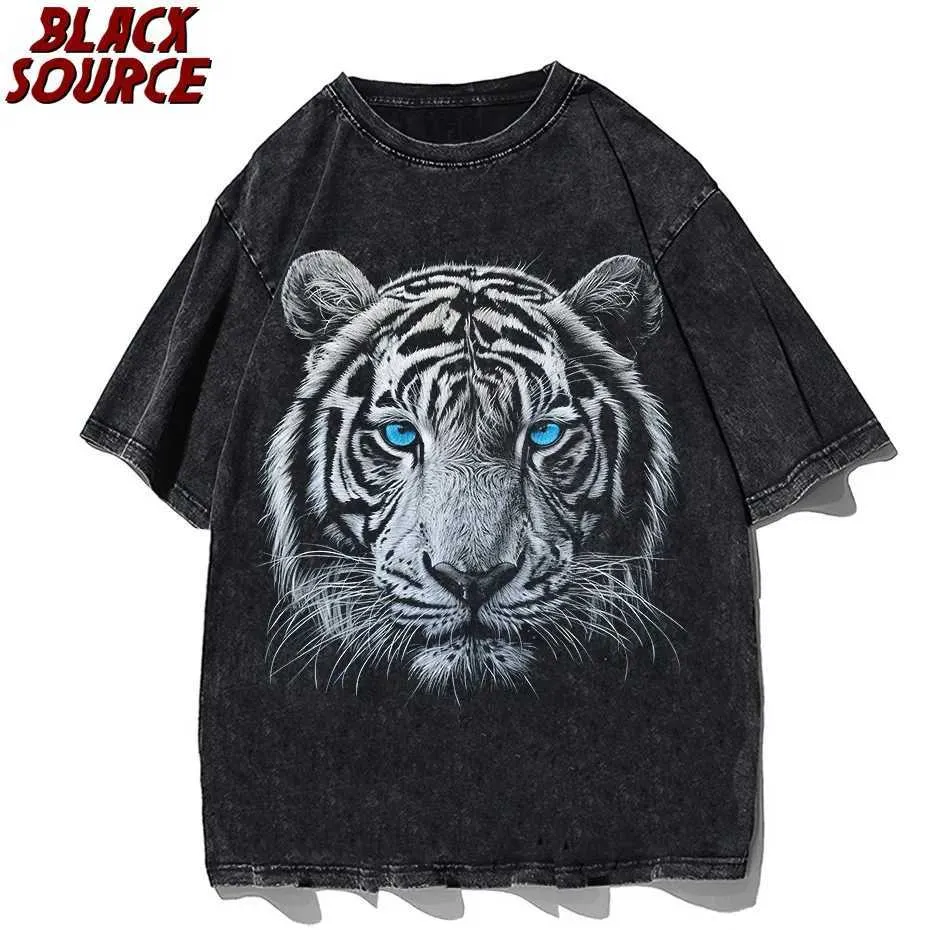 Męskie koszulki Tiger Tiger T-TIGER FOR FOR Men Women 240G 100% bawełniana para T-shirty deskorady