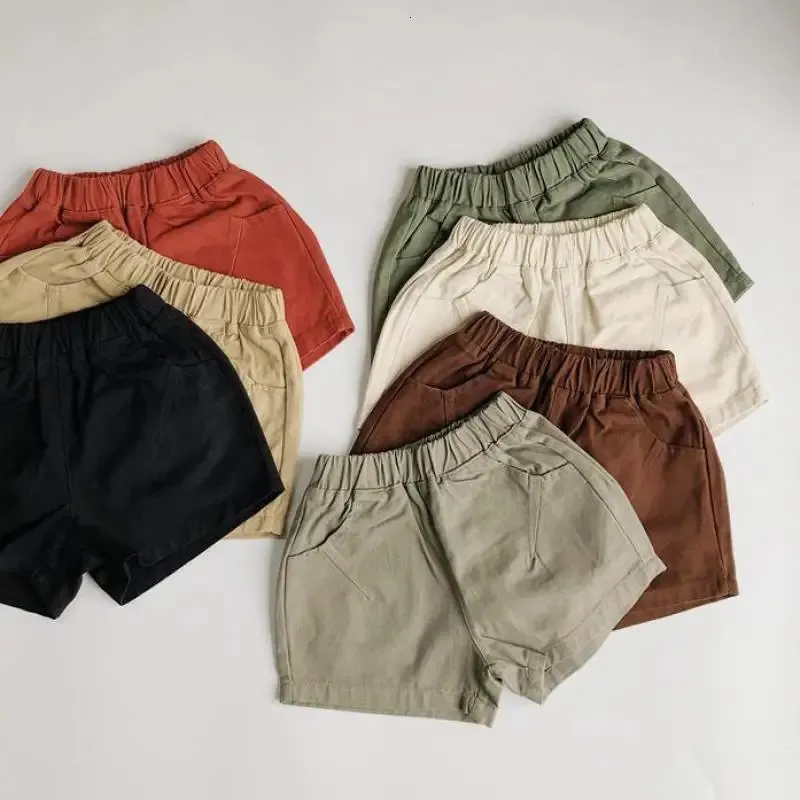 Pantaloncini per bambini primaverili Pantaloncini corti per bambini in cotone estivo Pantaloncini da spiaggia per ragazzi Abbigliamento casual per bambini 1-6 anni 240315