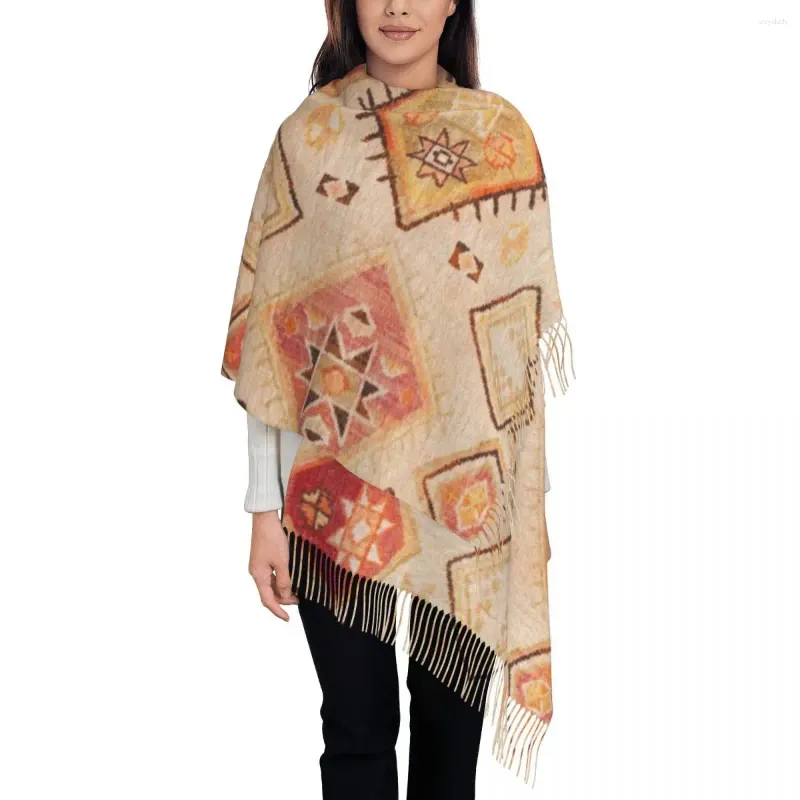 Sarves Ladies Long Vintage Berber Desert Moroccan Style Winter Fall Soft Tassel Shaw