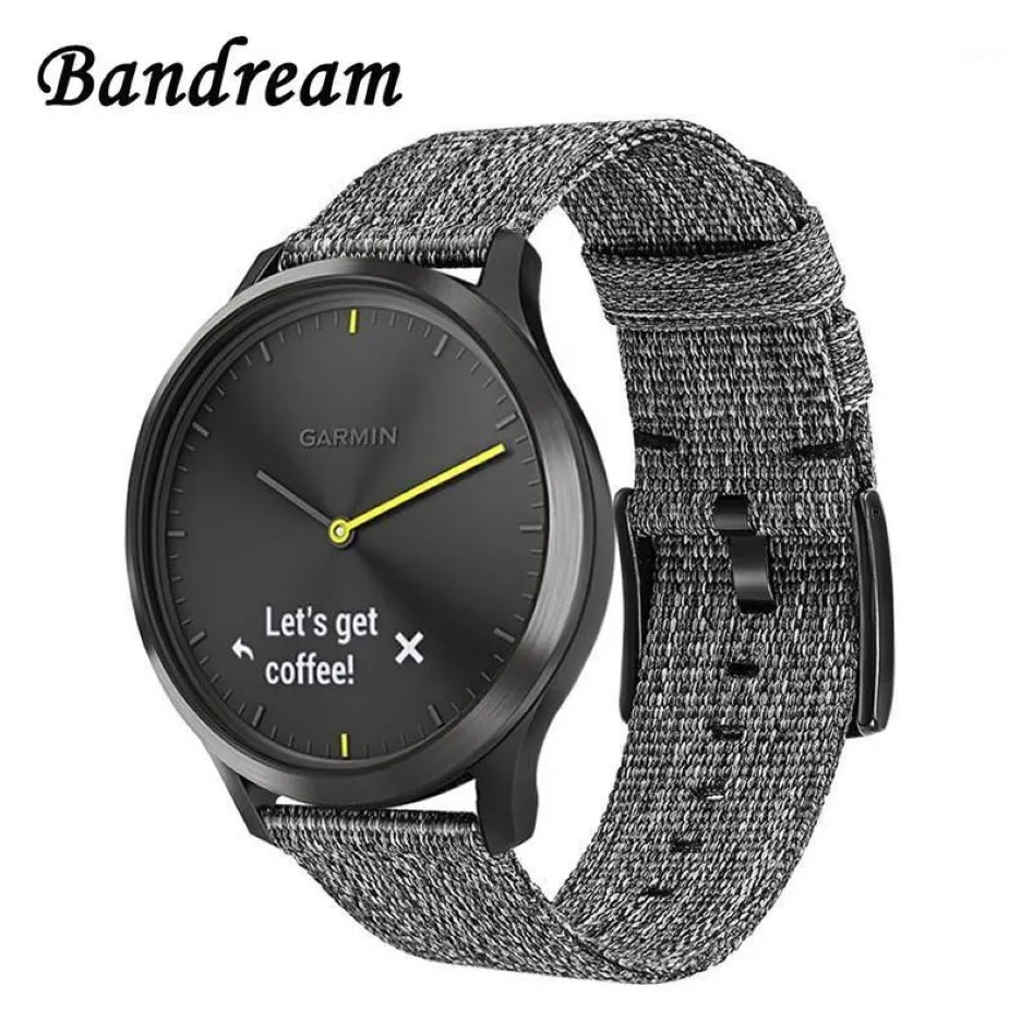 Canvas Nylon Watchband for Garmin Vivoactive 4 4S Venu Luxe Style Vivomove 3 3S HR Quick Release Strap Watch Band1270c
