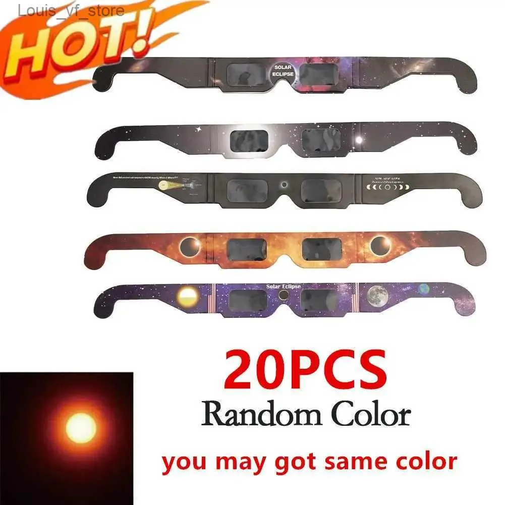 Okulary okularne na zewnątrz 20 szt. Losowy papier, aby chronić oczy przed promieniami UV Bezpieczeństwo okularów widokowych Osun Słońce i obserwacja okularów przeciwsłonecznych H240316