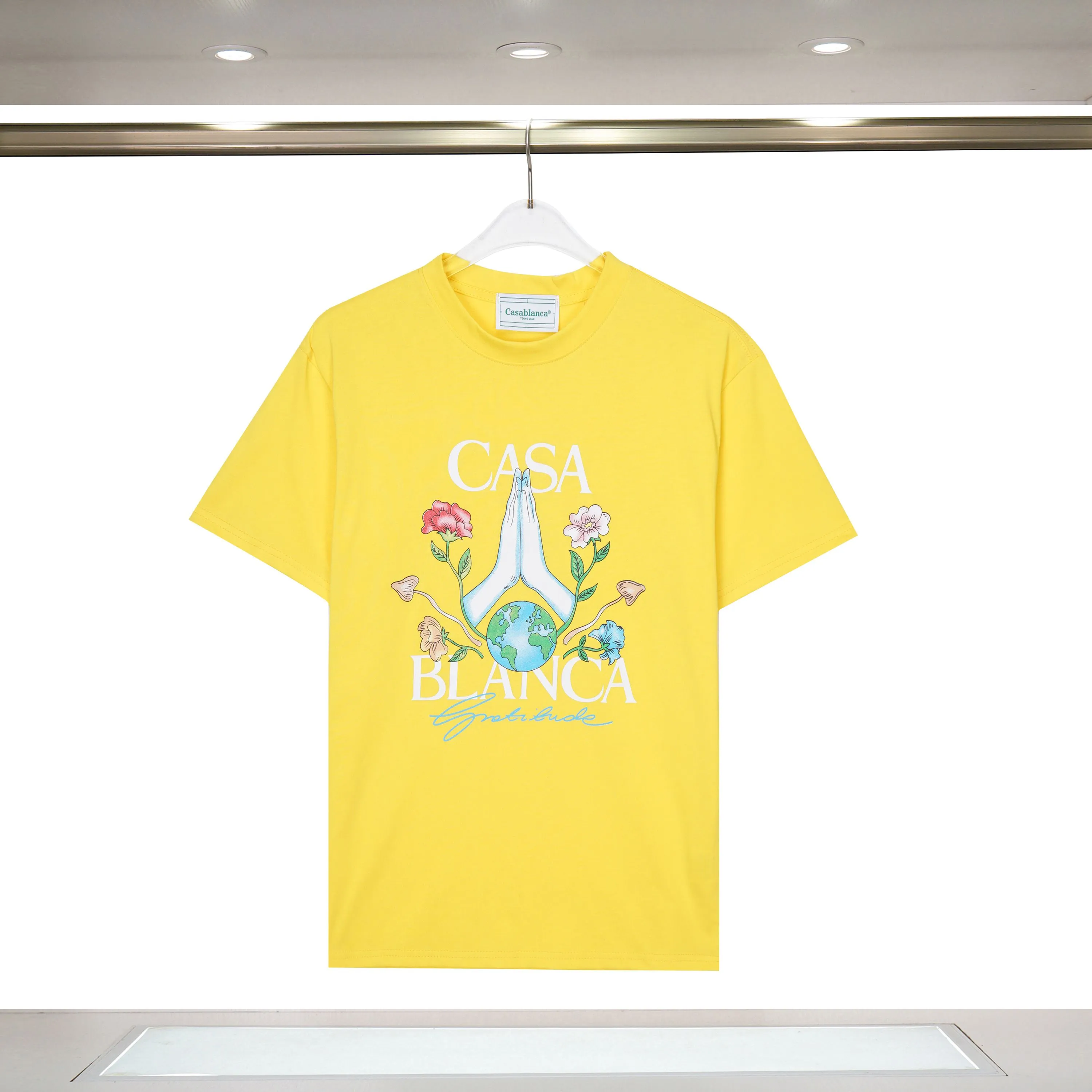Casablanc Mens T-Shirts Sets 24SS Designer Shirts Print Mens Casual Hemd Damen Lose Seiden Casablacnca Shirt Kurzärmele Luxus T-Shirt hochwertige Teesosdg