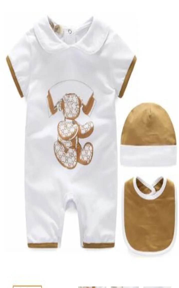Nuovissimo abbigliamento per bambini Abiti estivi per neonati Neonate Cartoon Pagliaccetti Set da 3 pezzi Tute per neonati 024M 6093367