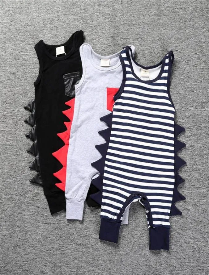 Baby Dinosaur Design Jumpsuits Infant Boys Girls Clothing Rompers Newborn Boy Girl Clothes Cotton Sleeveless Jumpsuit6613640