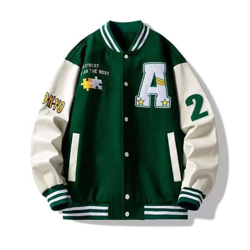 DHgate.com:Premium Mens Chenille Embroidered Leather Varsity