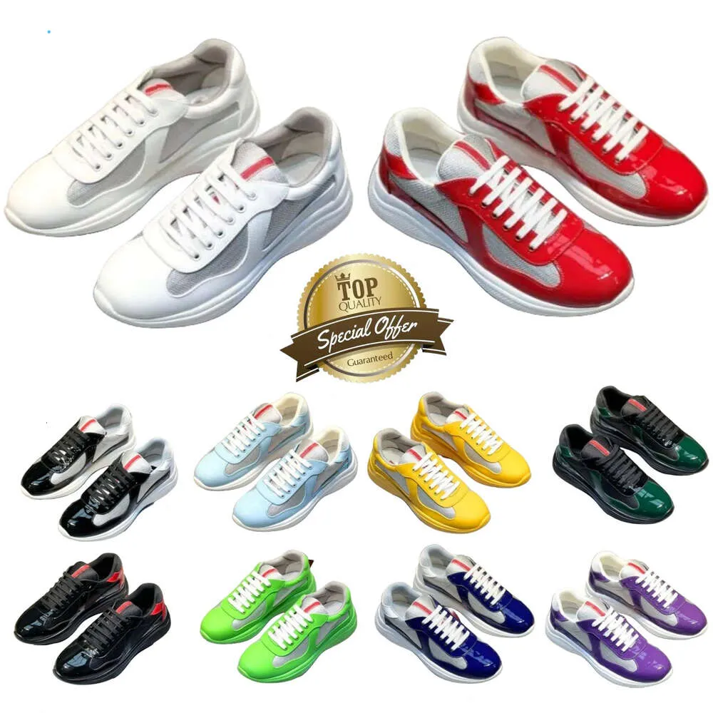Designer Shoes Casual Shoes Runner Sports America Cup Low Top Sneakers Shoes Men Rubber Sole Fabric Patent Leather Mens Wholesale Discount Trainer shoes size 36-46