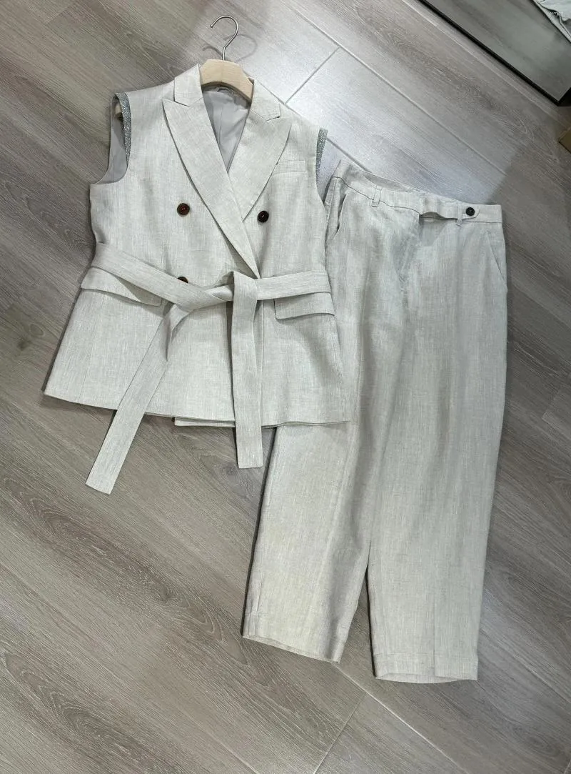Women's Two Piece Pants 2024 Summer High Quality Casual Office Suit
