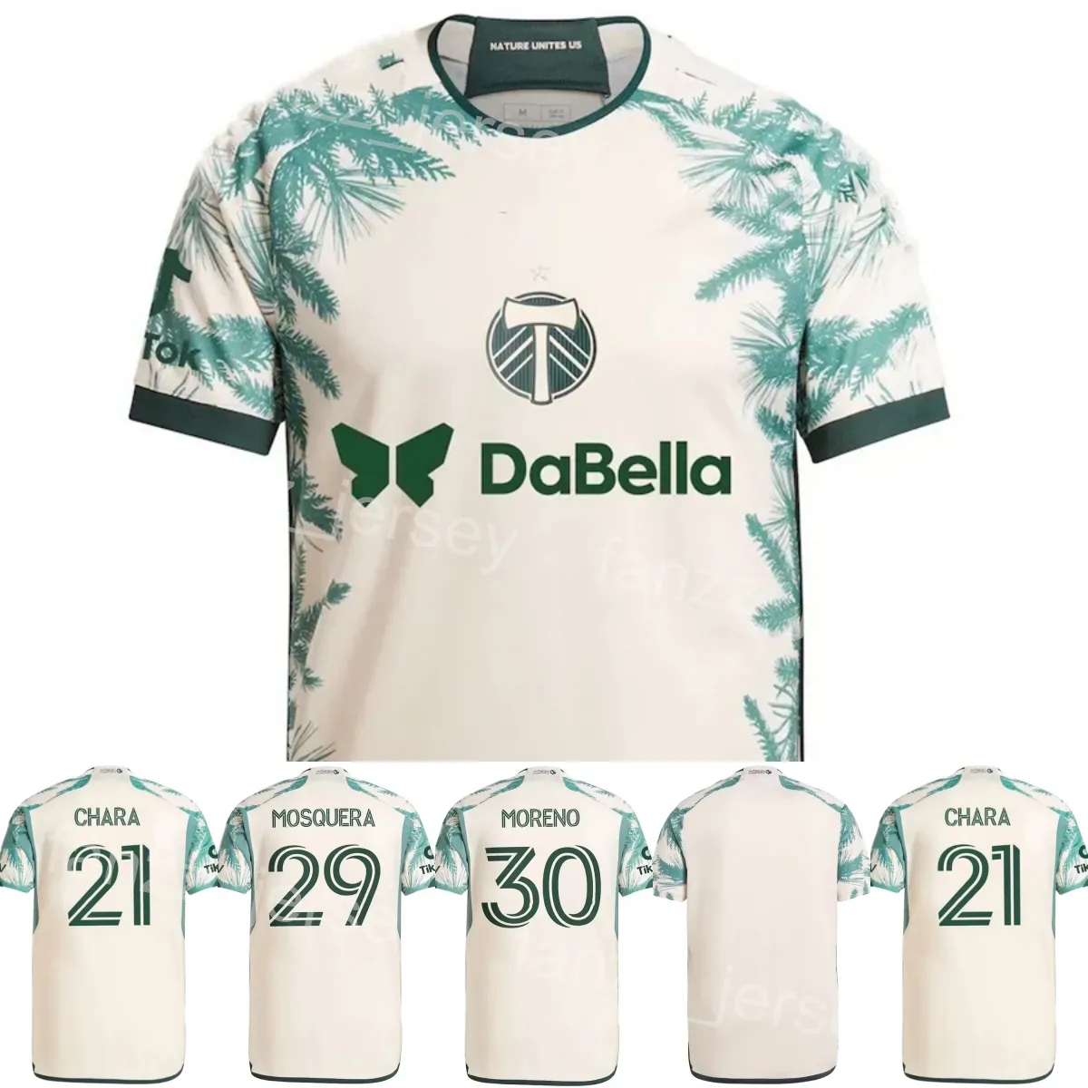 24-25 Football Portland Timbers 27 Dairon Asprilla Maillots 29 Juan Mosquera 5 Claudio Bravo 22 Cristhian Paredes 21 Diego Chara 19 Eryk Williamson Kits de maillots de football