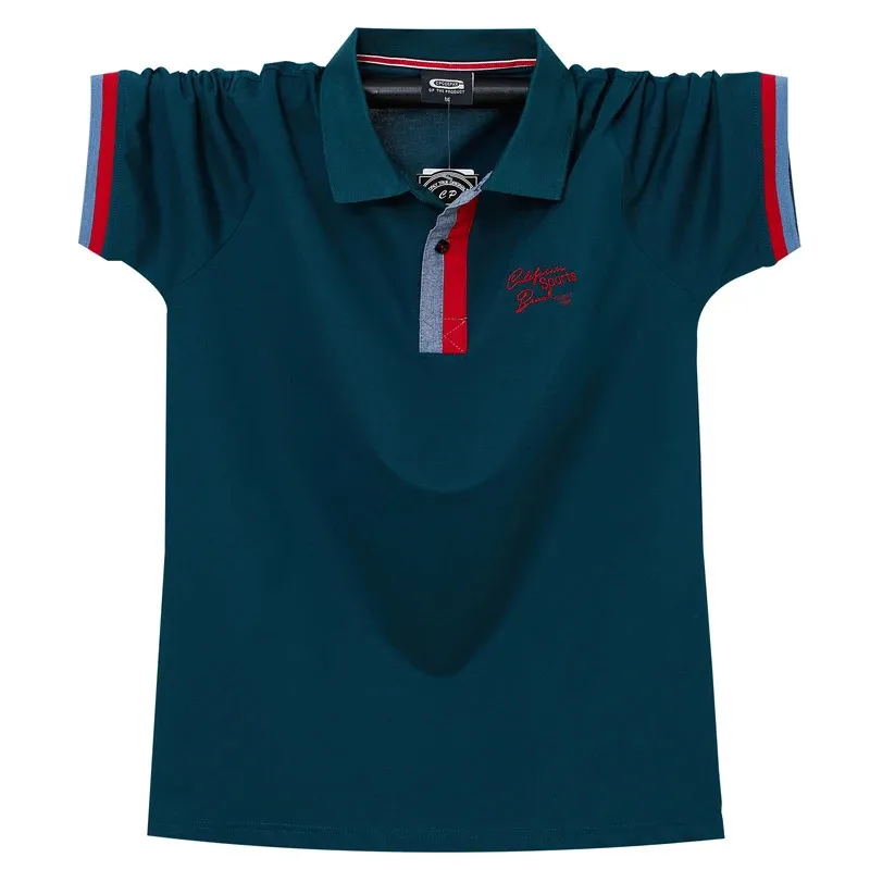 Moda letnia bawełniana koszula polo men z krótkim rękawem kołnierz buttton Summer Slim Fit Shirt Striped Streetwear Casual Male Polo Shirt 240306