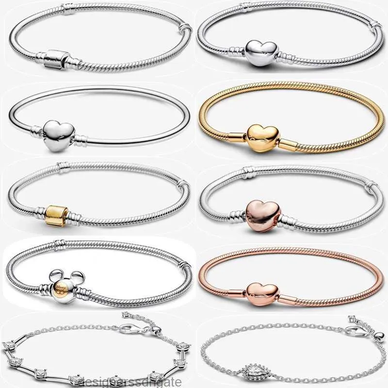 Ventes chaudes Bracelets de créateurs pour femmes Noël Nouvel An Bijoux de vacances Cadeau DIY Fit Pandoras Thrones Gold Charms ME Rainbow Heart Bracelet Set avec boîte d'origine