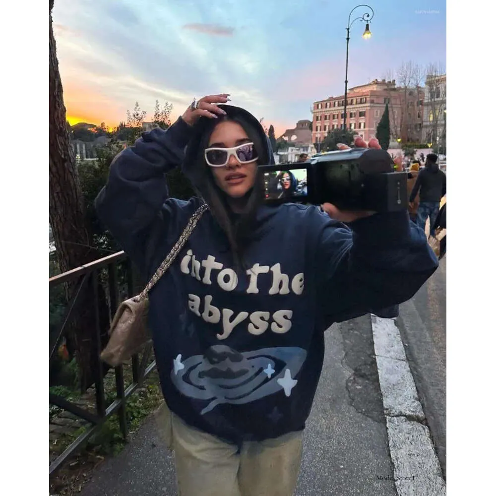 DHgate Men s Hoodies Broken Planet Letter Print Hoodie Harajuku Retro High Street Loose Pullover Oversized Men s Sweatshirt 3D Foaming Y2k 973 458 Apparel