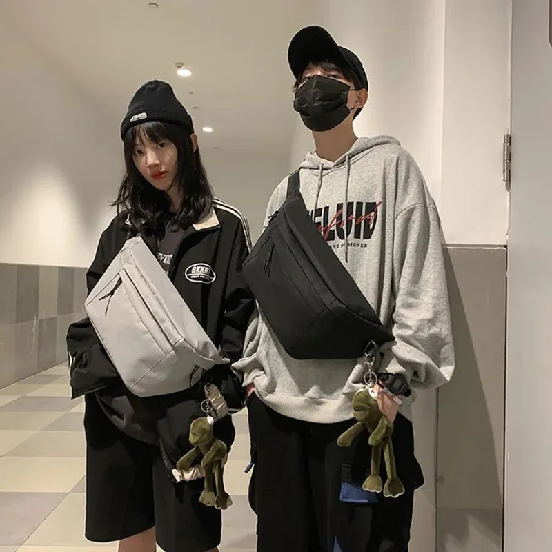 Büyük Kapasiteli Bel Torbası Unisex Fanny Pack Street Giyim Göğüs Hip Hop Muz Çantaları Yüksek Kaliteli Açık Mekan Kemer MS 240308