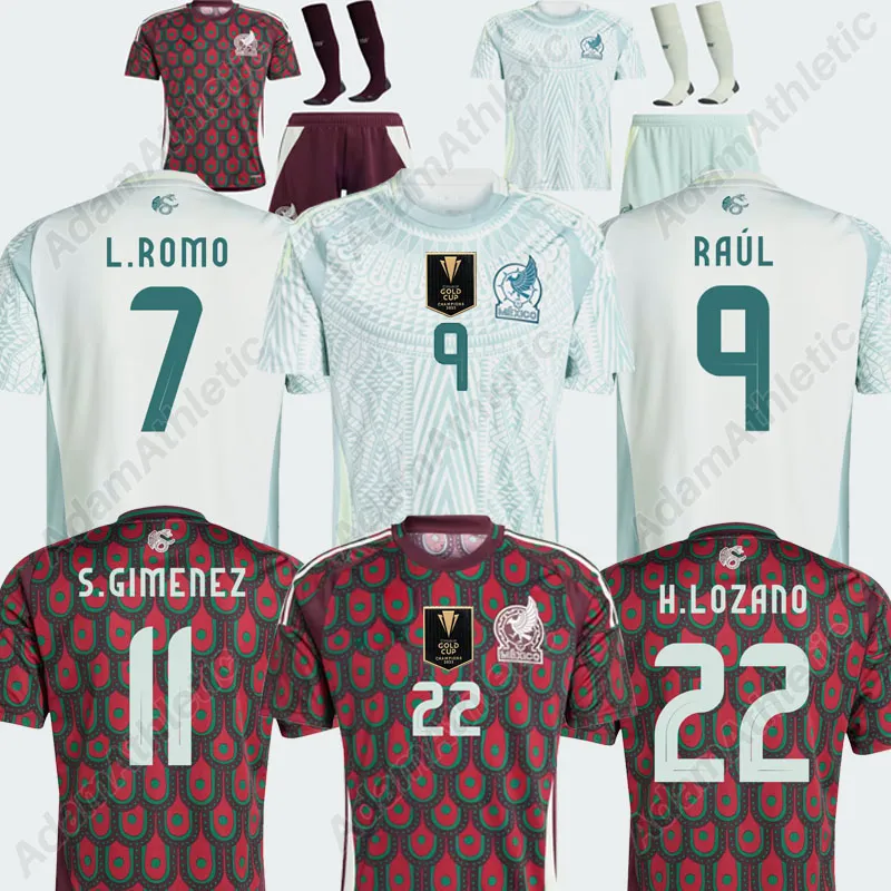 Mexico Jerseys 2024 Copa America Raul H.Lozano S.Gimenez Camiseta Mexico G.ochoa L.Romo D.Pineda C.Montes Shirts de football mexicain Kit Kit Player Version 24-25