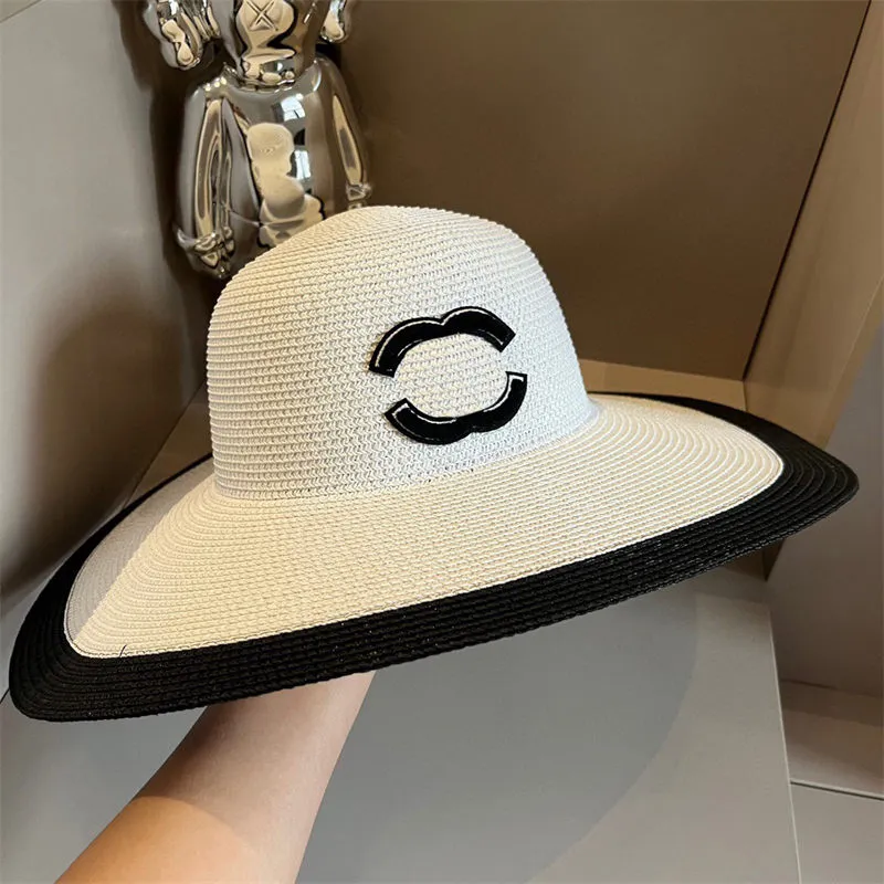 Mode halm hattar designer hink hatt för kvinnor män sommar rese strandkap lad
