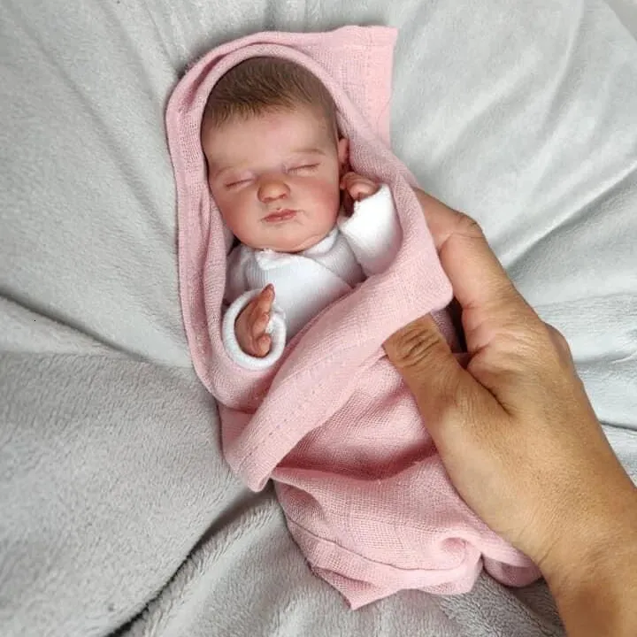 NPK 10 pouces miniature prématuré bébé poupée en silicone souple vinyle toucher réel Art Made 3D peau réaliste bébé poupée de collection 240306