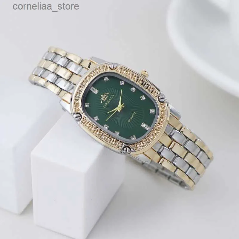 Altri orologi Cinturino in metallo di moda di lusso per donna Marca semplice casual ovale con strass da donna al quarzo Y240316