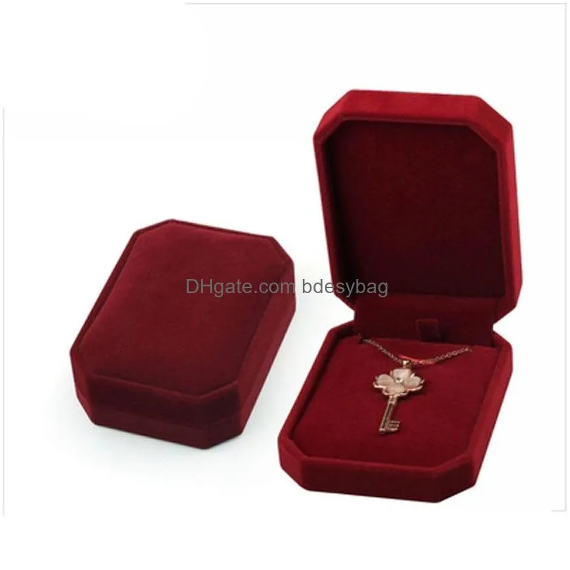 Smycken lådor fyrkantiga veet smycken förpackning hållare fast färglåda för pendell halsband armband ring örhänge lådor festival dr dhnka