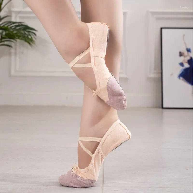 Chaussures de danse filles Ballet femmes pantoufles pour enfants/enfants/enfant salle de bal professeur pratique talon Salsa