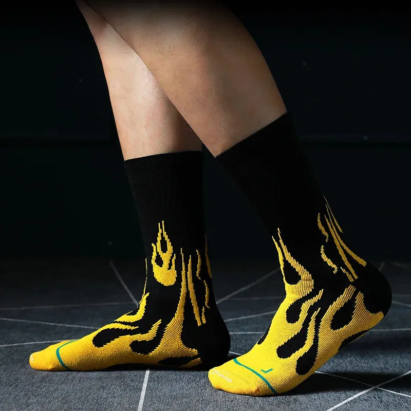 10 pares de calcetines deportivos para hombres Fire Man Funny Happy Woman Gift Basketball Skateboard calcetines Meias Skarpetk Corap Socken 240301