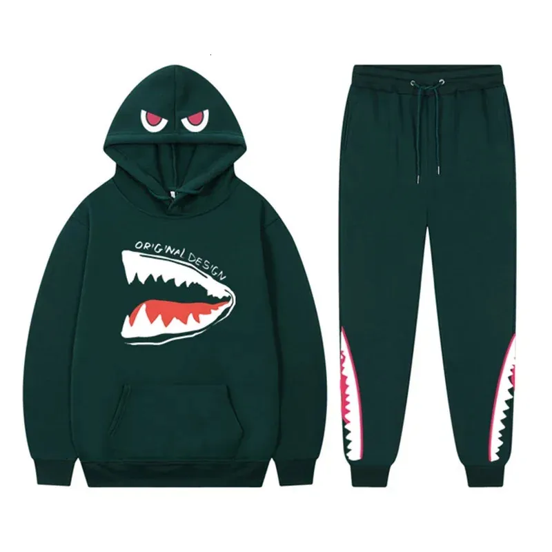 In Trainingspak 2 Stuk SweatshirtsSweatpants Gedrukt Trui Hip Hop Y2k Streetwear Hoodie Set Voor Vrouwen En Mannen Outfit 240312