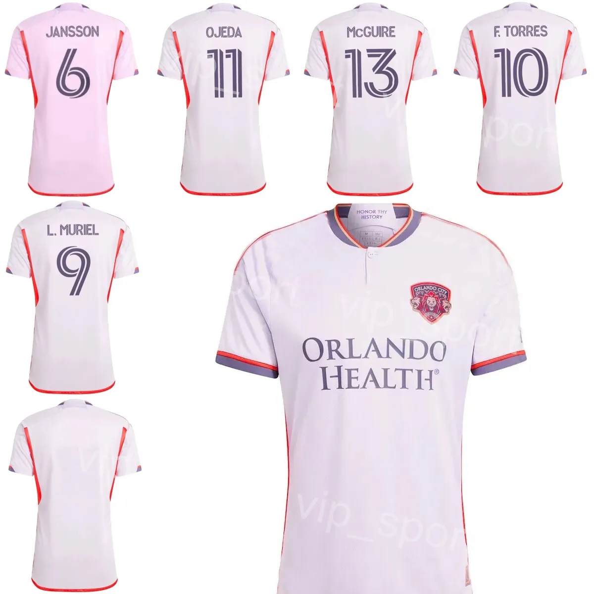 2024 25 SC Orlando City Soccer Jersey Mans 3 Rafael Santos 5 Cesar Araujo 10 Facundo Torres 11 Martin Ojeda Duncan McGuire Dagur Dan Thorhallsson Kits de maillots de football