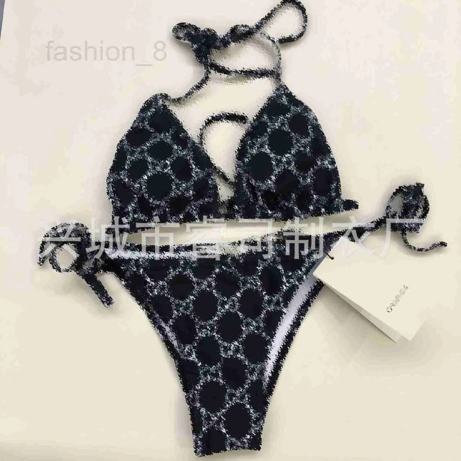 Women's Swimwear Designer Fashion brand lace up bikini one-piece open back swimsuit sister style swimsuit IVNV