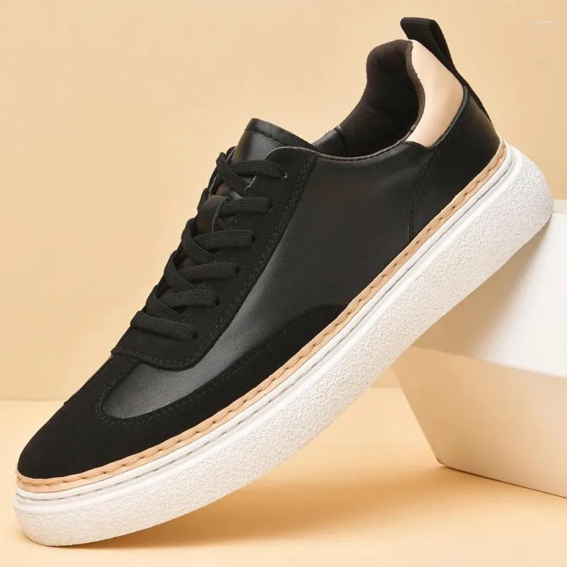 Casual Shoes Fashion Men Trend Concise Skateboarding Urban Leather Lightweight Comfortable Sneakers