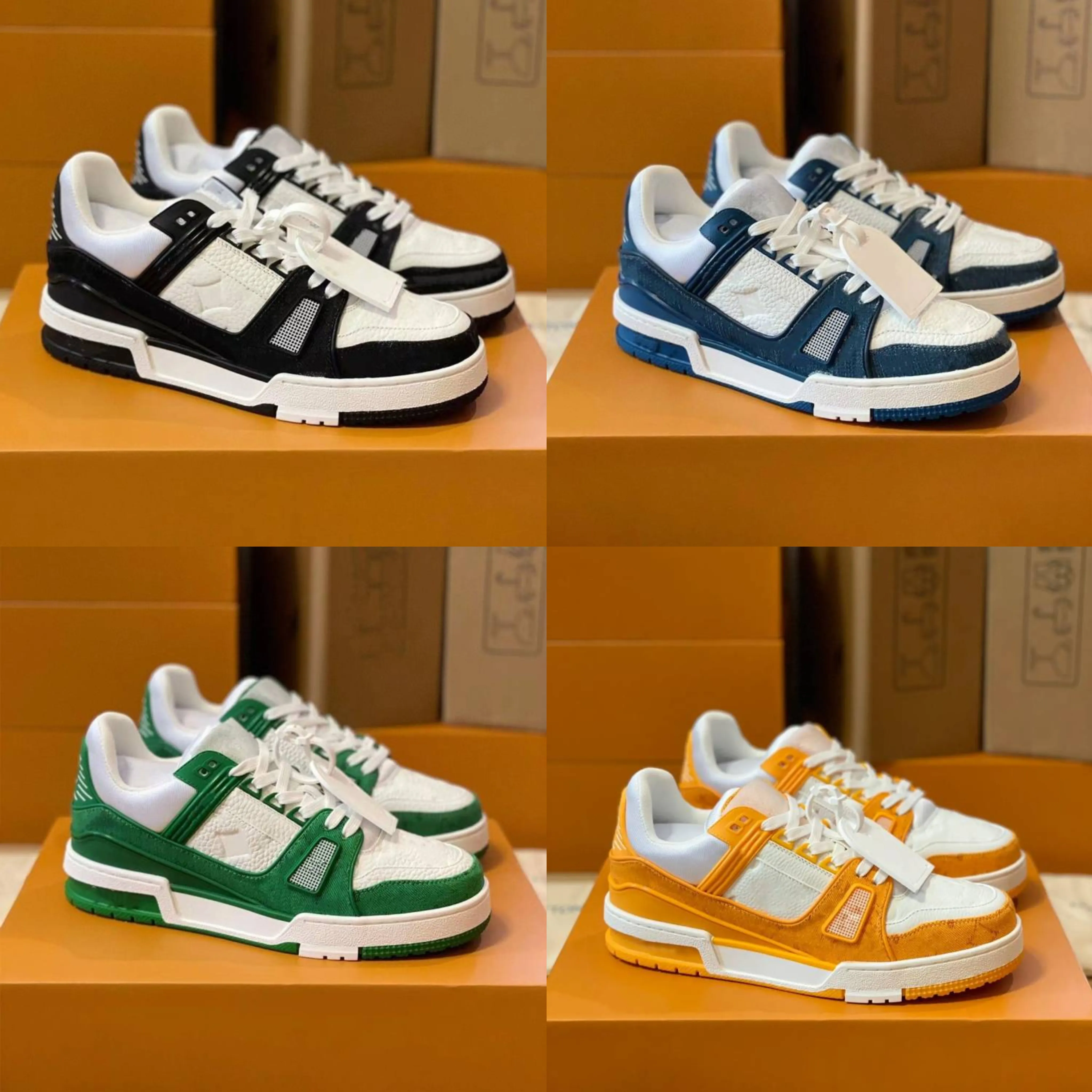 Klassische Fasion Luxuary Waren Männer Frauen Freizeitschuhe weiße Liebhaber Trainer Designer Leder-Sneaker Drucken Hochschuh A10 35-47