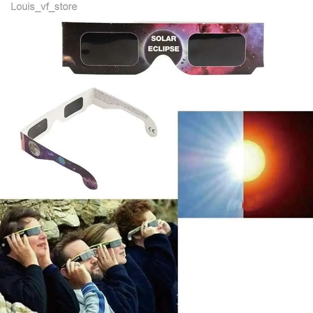 Солнцезащитные очки 30 шт., бумажные случайные цвета, солнцезащитные очки для полного наблюдения, 3D уличные очки для солнечного затмения с защитой от УФ-оправы на продажу H240316