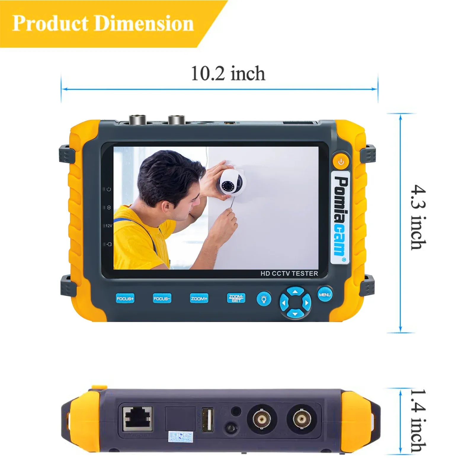 IV8W 8MP CCTV CCTV Camera Camera Tester 5 -дюймовый TFT LCD -монитор для 4 в 1 TVI AHD CVI Аналоговый тестовый тестовый тестовый тестовый