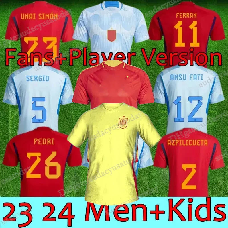 24 25 Spanien Espana Soccer Jersey Pedri Lamine Yamal Rodrigo Pino Merino Sergio M.asensio Ferran Hermoso Redondo Caldentey 24 Euro Football Shirts Camiseta Futbol