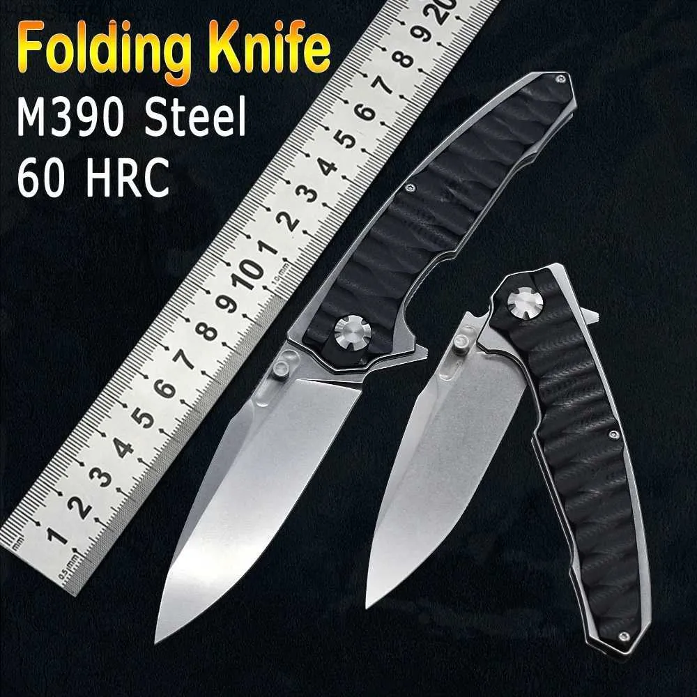 Taktiska knivar Ny M390 Stål Folding Knife G10 Handle Outdoor Camping Survival Hunt Knife Fruit Portable High Hardness Tactical EDC Tooll2403