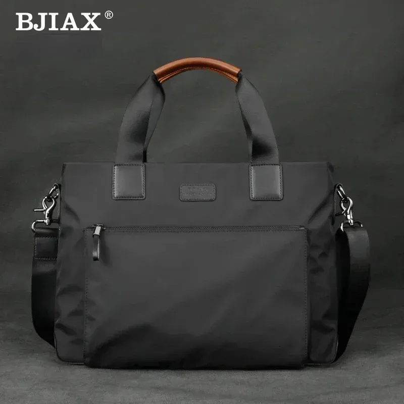 Bjiax Men Bag Horizo​​ntal Businessカジュアルハンドバッグナイロンオックスフォードクロスキャンバスクロスボディブリーフケース240311