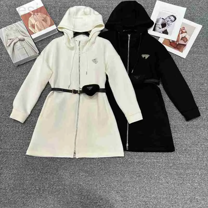 Robes décontractées de base Designer Femmes Poitrine Triangle Étiquette Strass Mode Gilet Confortable Coton Doux À Capuche Zip 32QO