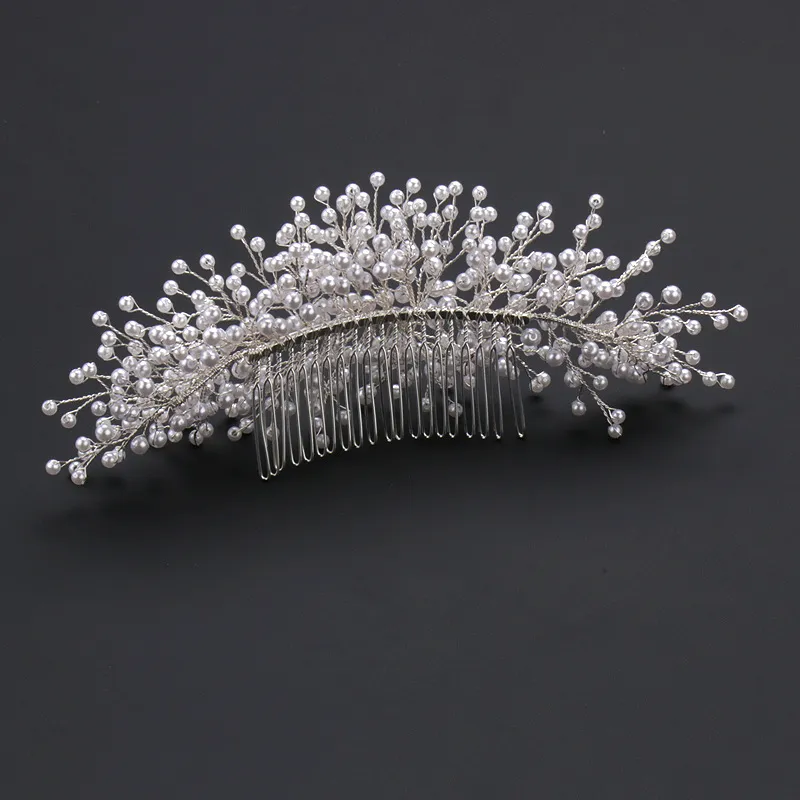 Heet verkopen nieuwe parel haarkammen bruiloft haar accessoires bruiloft bijschrift Hoofdkleding dames kopstukmeisjes feestjuwelen tiarry tiaras