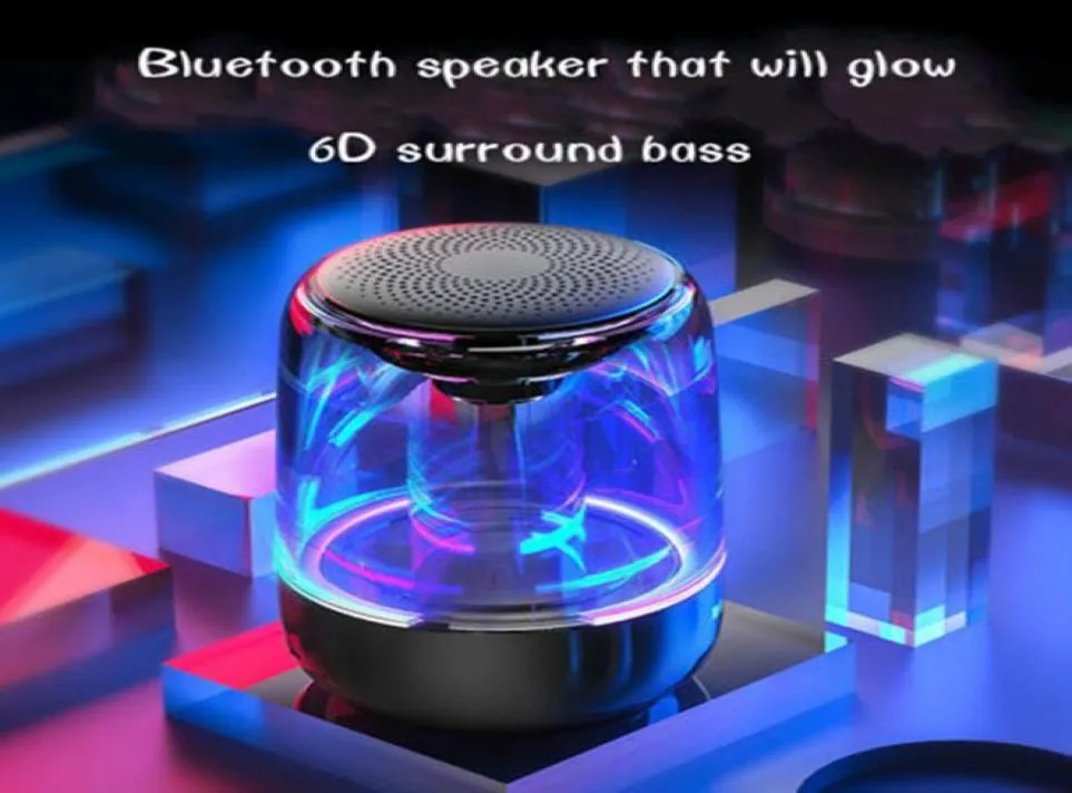 Bluetooth Wireless Mini Colorful Light Portable Music Box Sound Box Hands Outdoor Bass Subwoofer Enceinte New6869147