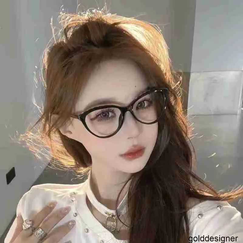 デザイナーXiaoxiangjia 23 New 3393 Plain Anti Blue Light Glasses Frame Plate Black Frame Slimming Men and Women Spring Feg