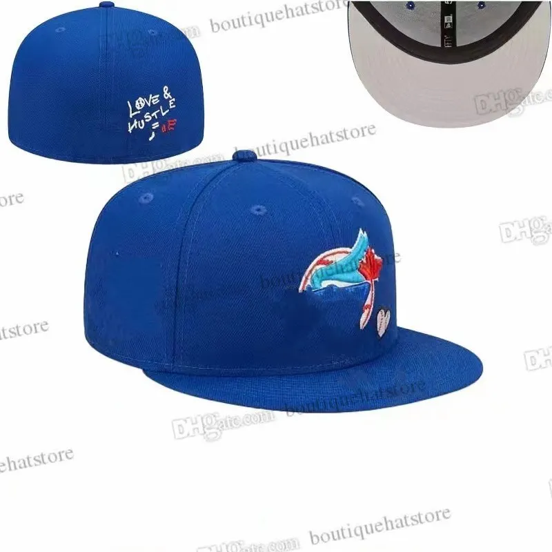 2024 Chapeaux de baseball pour hommes classiques Hip Hop Couleur noire Sport Casquettes de conception entièrement fermées Chapeau 1995 Stitch Heart Patch Series Love Hustle Flowers Ma7-03