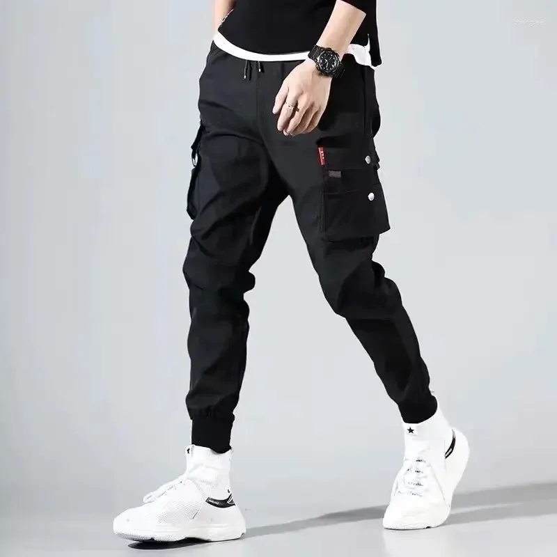 Pantalons pour hommes Mode Ins Cargo Pied ample Casual Version coréenne de la tendance Neuf points Bound Feet