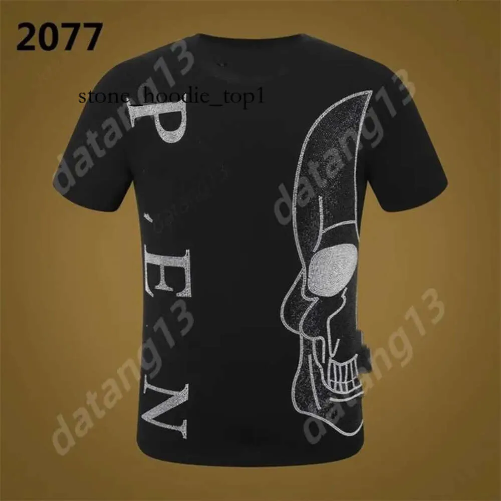 Philipe Plein Mens T-shirt Marca Mens Designer Camiseta Crânio Homem Clássico de Alta Qualidade Hip Hop Plein Camisa Homem Camisa Lazer Ao Ar Livre Manga Curta Philipe Plein 6686