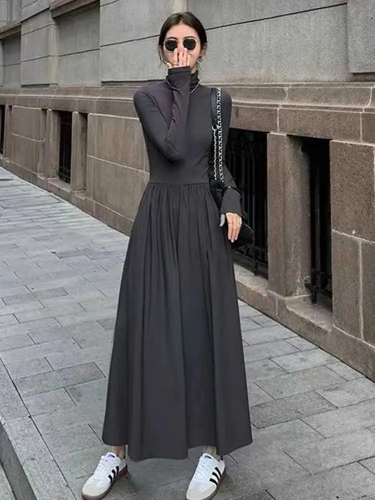 knee length dresses for ladies Rosetta Getty | Fitted Turtleneck Maxi Dress - Lurex | XL main image 1